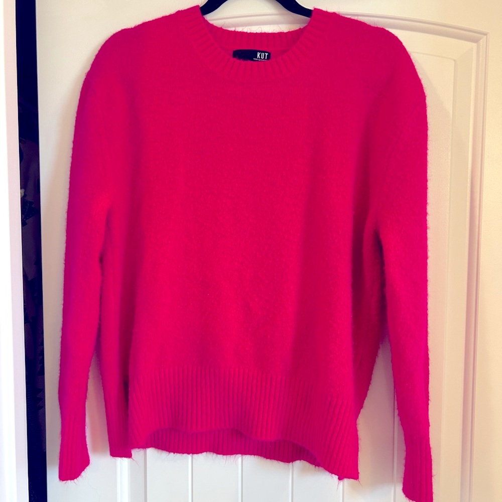 Kut from the Kloth Bright Pink Crewneck Sweater